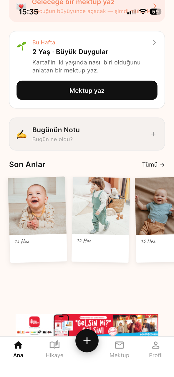 MiloSnap ana ekranı ve anılar